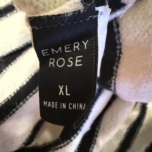 Emery Rose Orange and Black Striped Women's Sweater - Picture 3 of 7